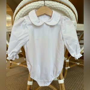 Beaufort Bonnet Company Maude’s Peter Pan Collar White Woven Onesie 6-12 months